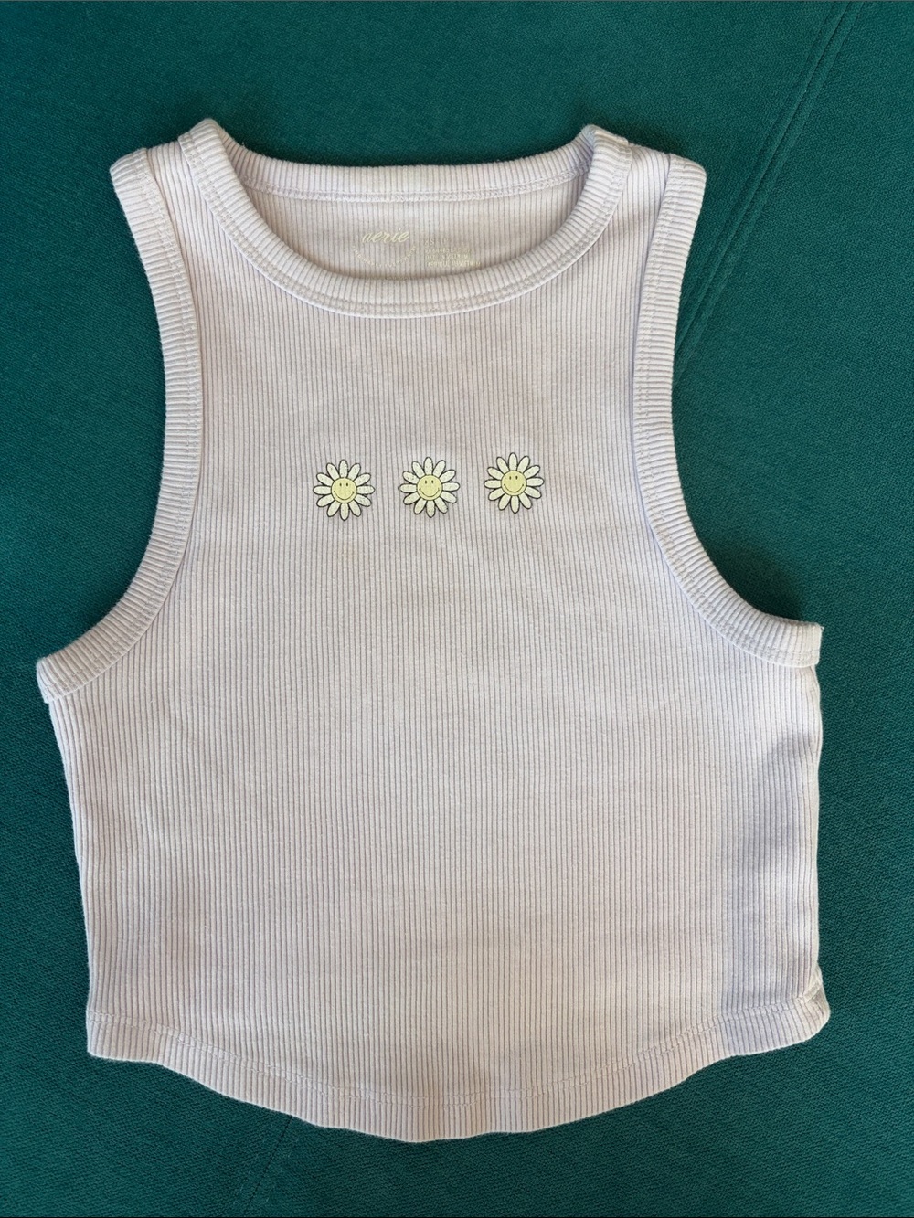aerie light purple Ribbed Daisy Tank Top